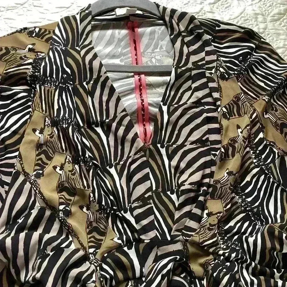 Banana Republic Issa collection Zebra Print Bow& Tie Mini Silhouette Dress Sz 6 - Picture 4 of 10